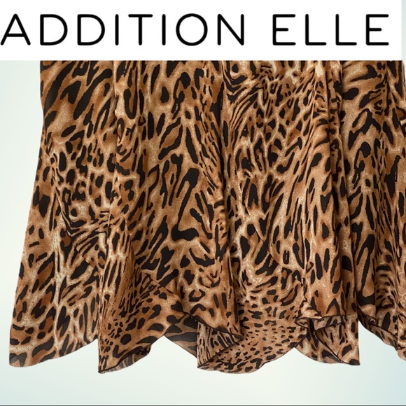 Asymmetric Gored Leopard Skirt by Addition Elle - Picture 5 of 10